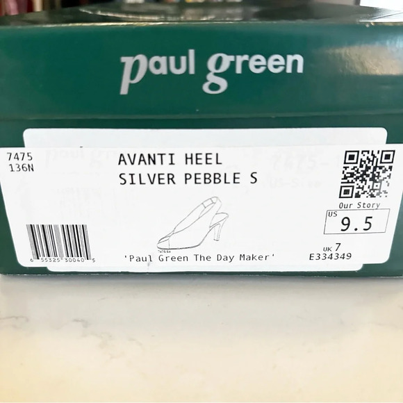 Paul Green Avanti Peep Toe Slingback | Silver Pebble | NIB | 9.5 - Picture 8 of 8